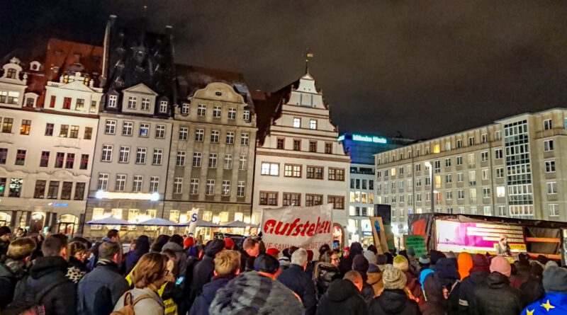 Der Leipziger Marktplatz bei der Endkundgebung von "Aufruf 2019"
