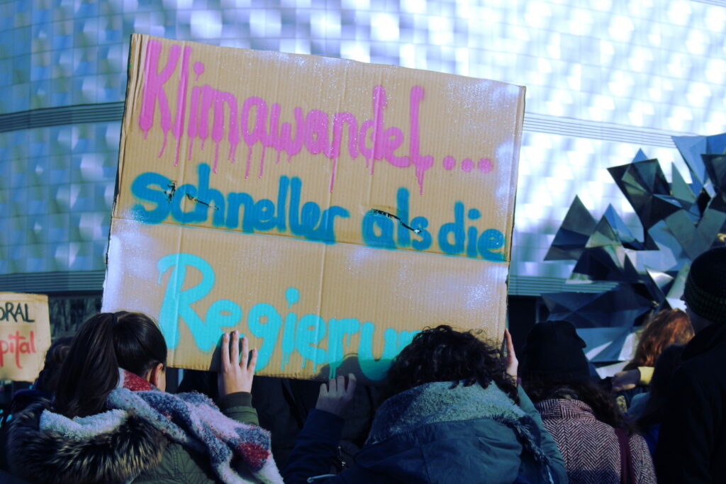 Plakate bei der Fridays for Future Demonstration am 8.2.19 in Leipzig
